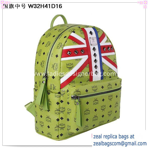 High Quality Replica MCM Medium Flag of UK Backpack MC5173 Green - Click Image to Close